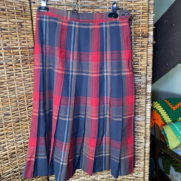 Pendleton Red and Blue Plaid A-Line Skirt - Picture 1 of 14